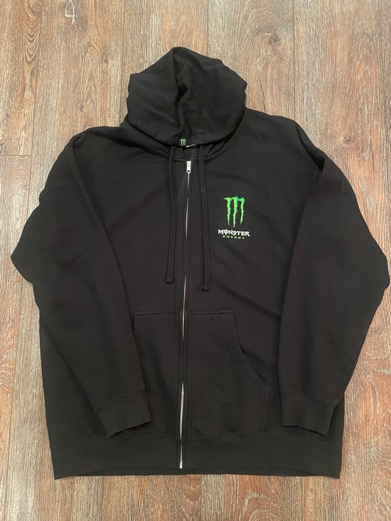 Monster Energy Other - Brand New Monster Energy Black Zip Up Hoodie with Green Logo, Size XL